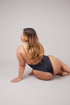 Black High-Leg Plunge Swimsuit