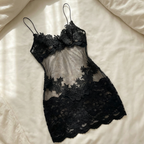 Violette Embroidered Lace Slip – White
