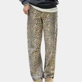 High-Waist Leopard Print Trousers