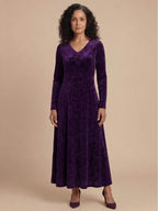 Textured Floral V-Neck Maxi Dress
