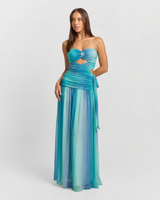 Ombre Strapless Cut-Out Maxi Dress