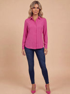 Classic Collared Button-Up Blouse