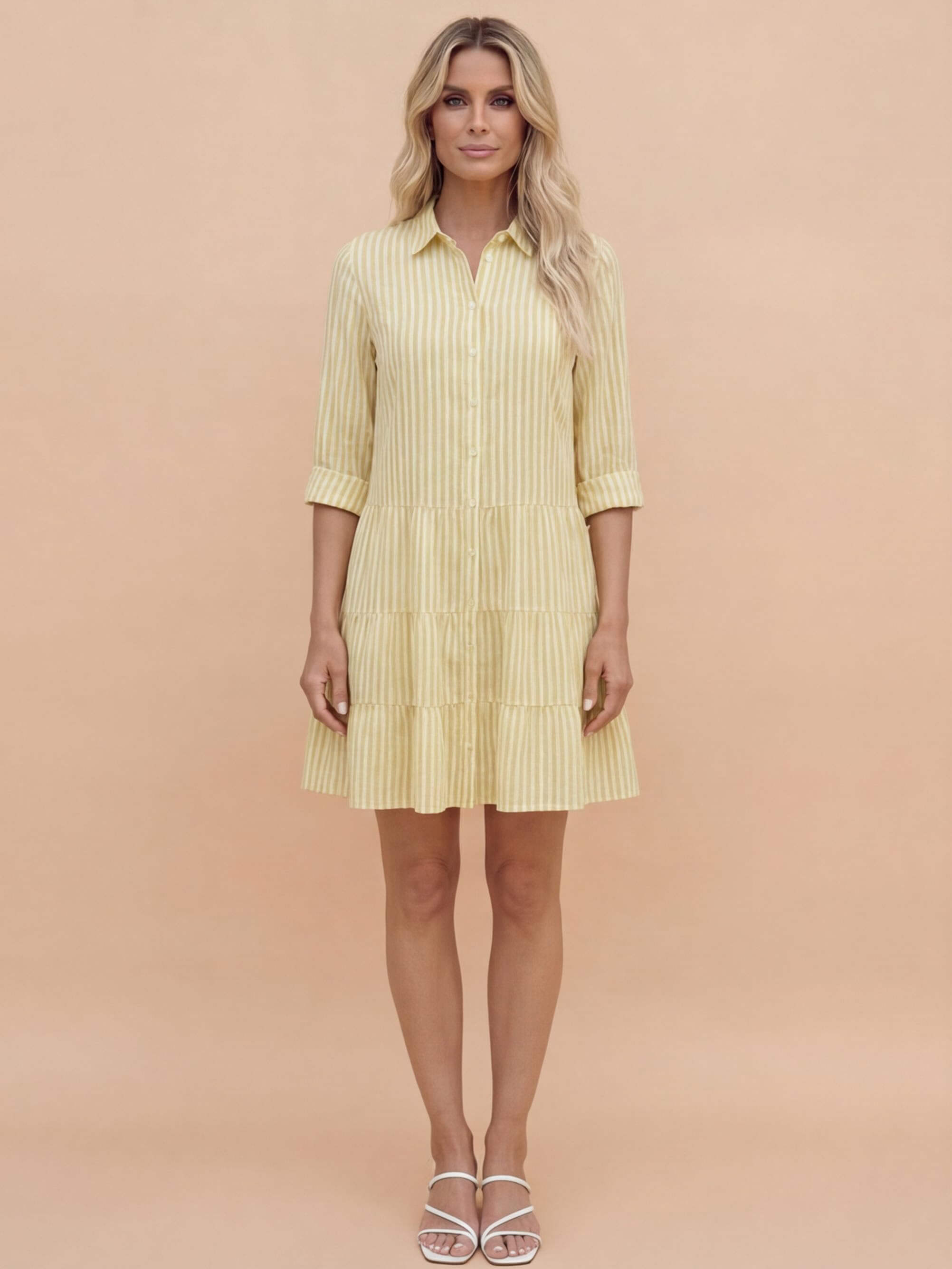 Striped Button-Front Summer Dress
