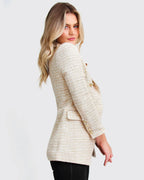 Camille Tailored Tweed Blazer – Beige Marle by Aurelia Sun