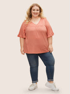 Plus Size Ruffle-Sleeve Jersey T-Shirt
