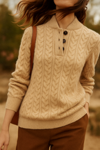 Arden Cable-Knit Cashmere Blend Sweater – Olive