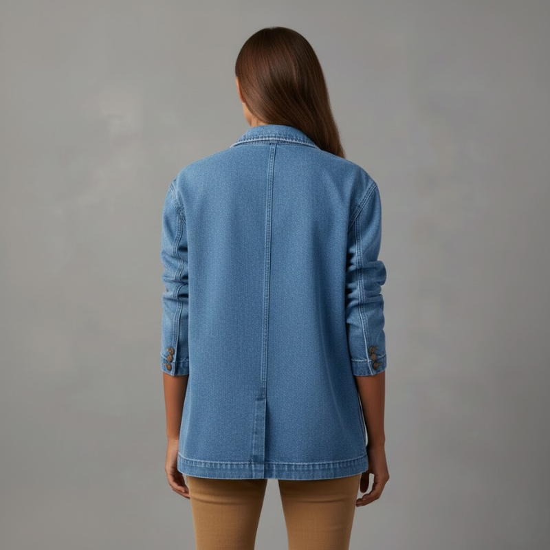 Women's Fitted Denim Jacket – Blue