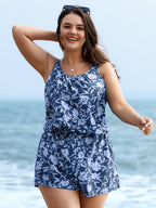 Plus Size Tropical Floral One-Piece Swimsuit