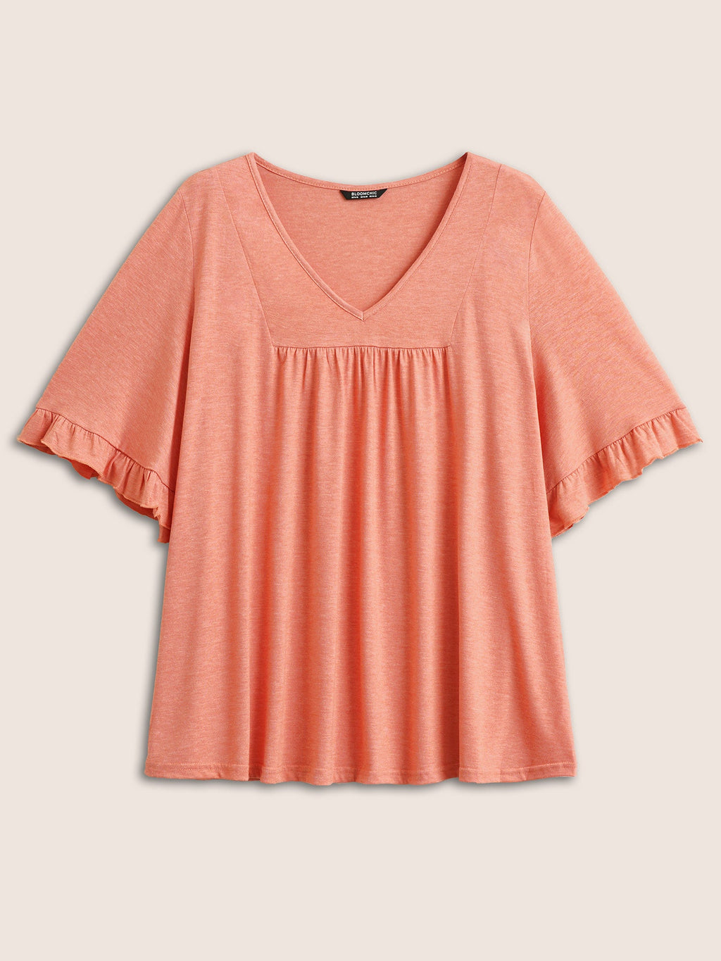 Plus Size Ruffle-Sleeve Jersey T-Shirt