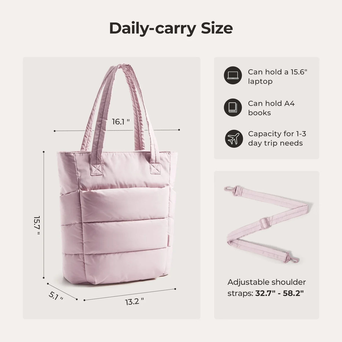BAGSMART Bubble 21L Puffy Tote – product view