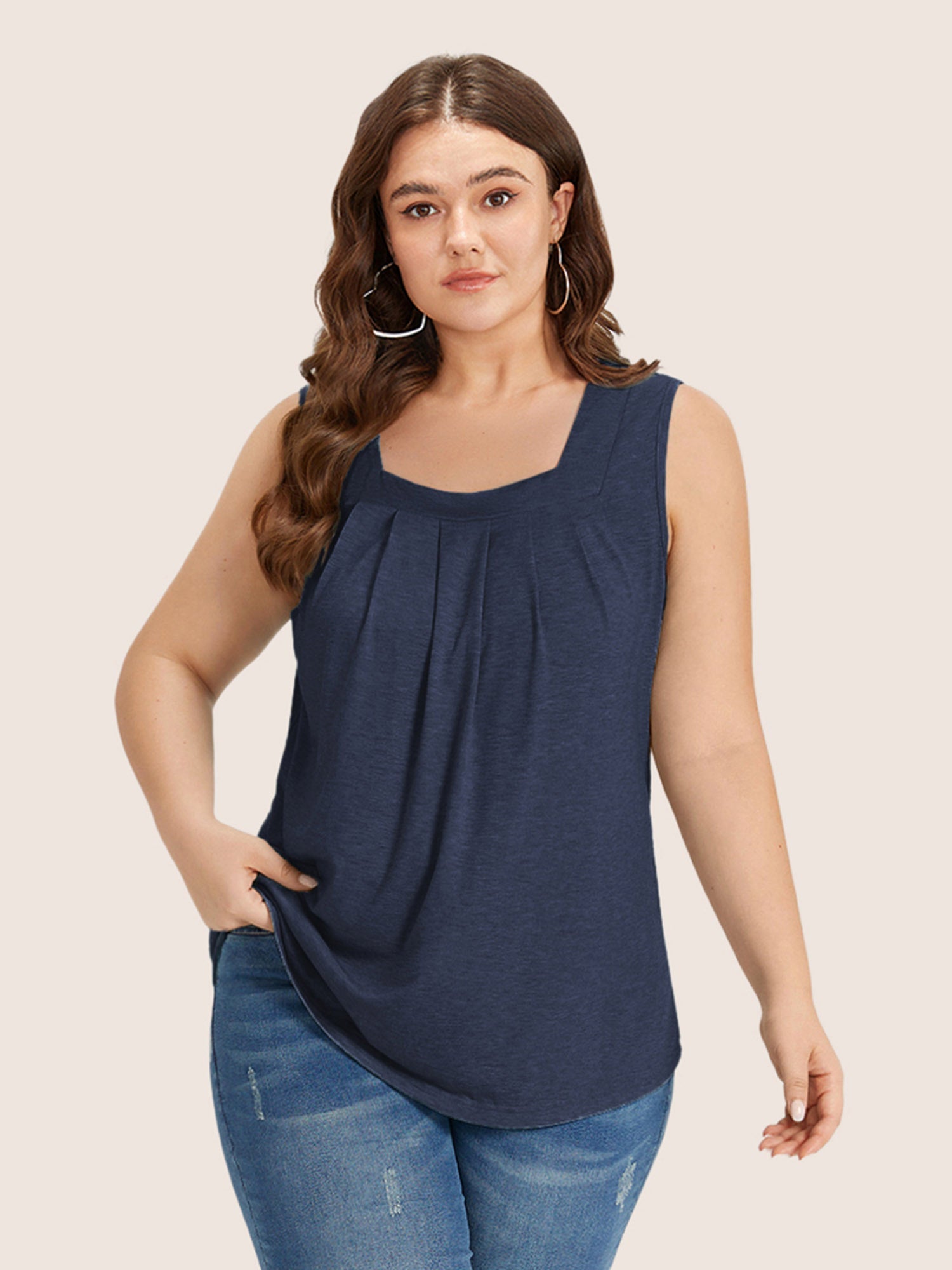 Plus Size Square-Neck Tank Top