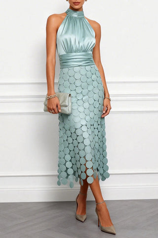 Arielle Satin Cutout Midi Dress