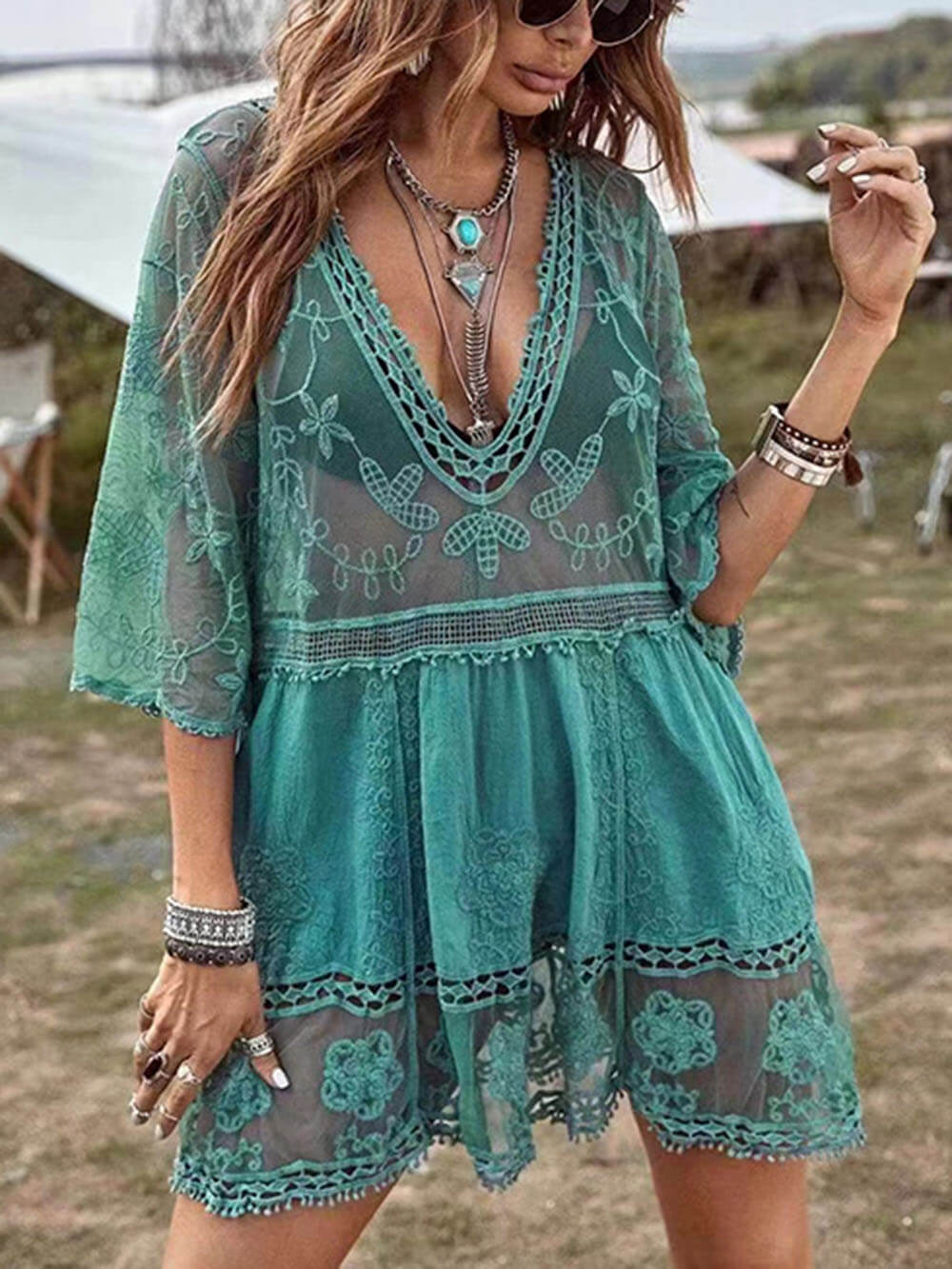 Solara Lace Beach Cover-Up