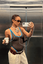 Mocha Scoop-Neck High-Leg Swimsuit