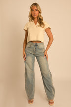 Ivory Cropped Knit Jumper