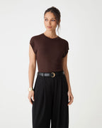 Saskia Lurex Knit Top in Fudge by Aurelia Sun