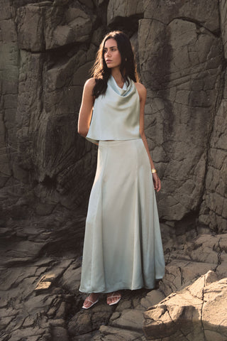 Freya Satin Godet Maxi Skirt