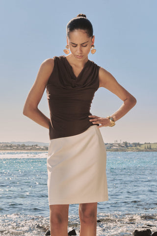 Shayna Bamboo-Blend Cowl Top