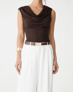 Shayna Bamboo-Blend Cowl Top by Aurelia Sun