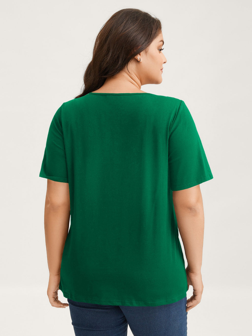 Plus Size Cotton V-Neck T-Shirt