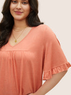 Plus Size Ruffle-Sleeve Jersey T-Shirt