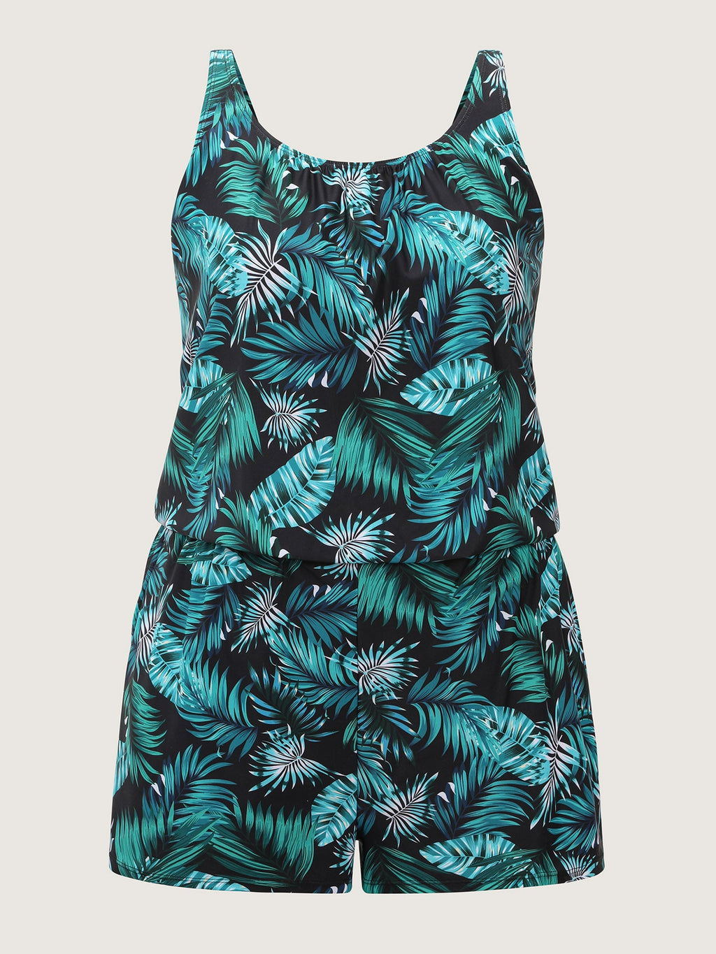 Plus Size Tropical Floral One-Piece Swimsuit