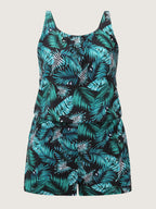 Plus Size Tropical Floral One-Piece Swimsuit