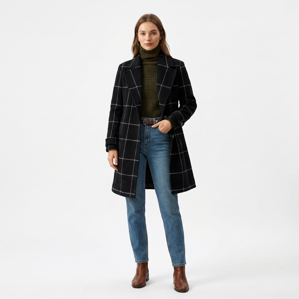 Heritage Check Lapel Coat