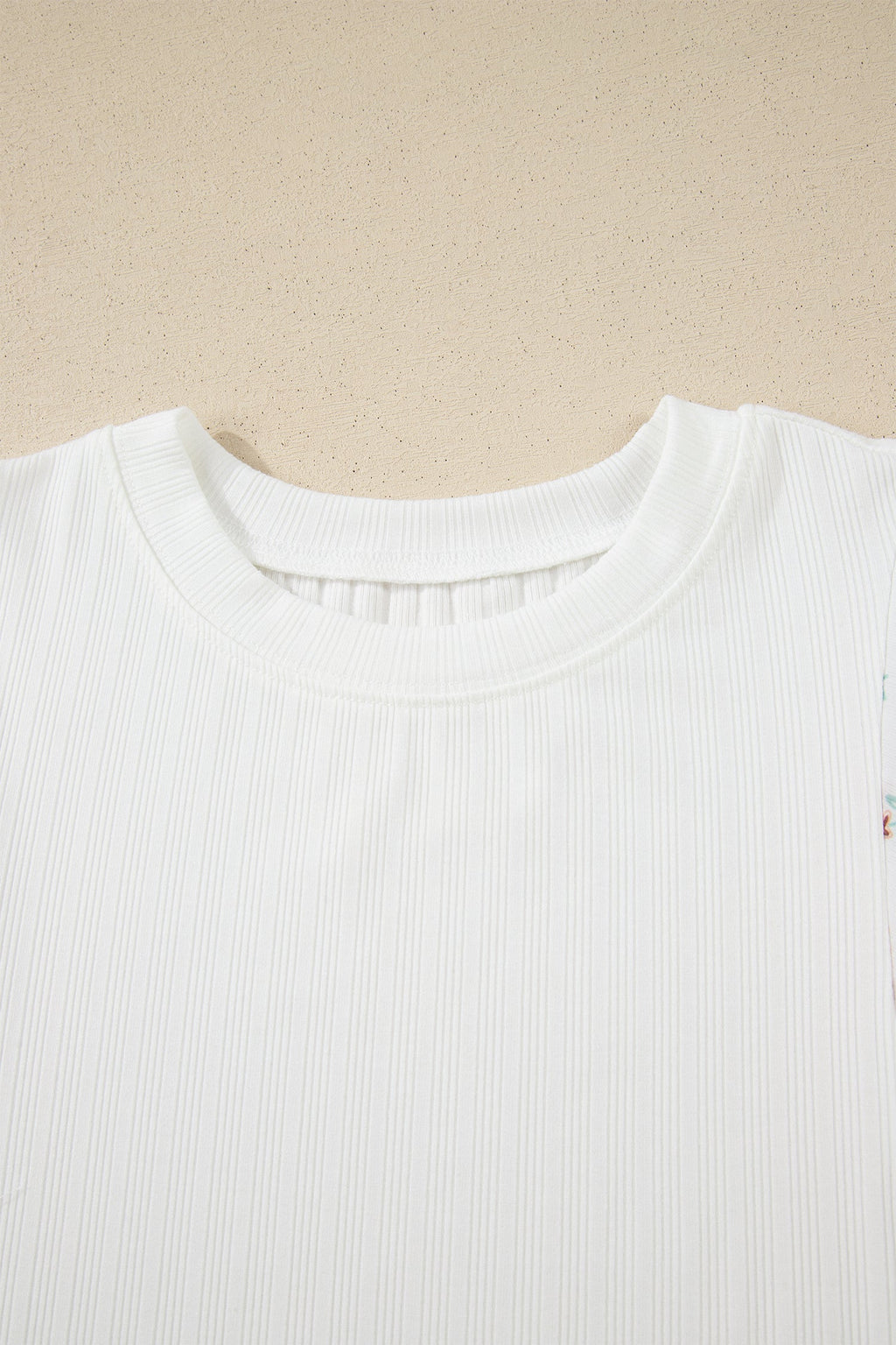 Women's Floral Patchwork Ribbed Knit Top