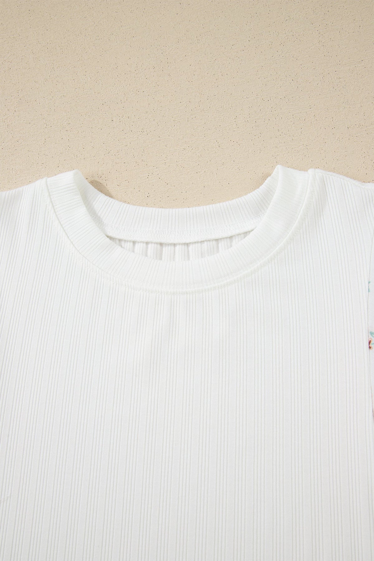 Women's Floral Patchwork Ribbed Knit Top