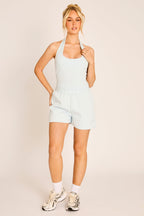 Light Blue Fitted Halter Top