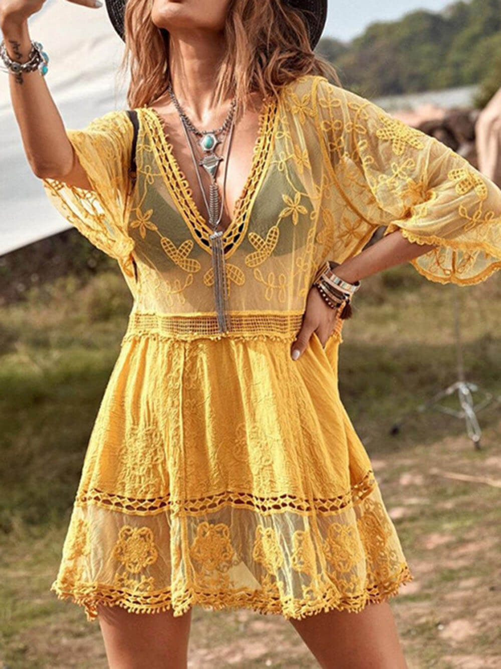Solara Lace Beach Cover-Up