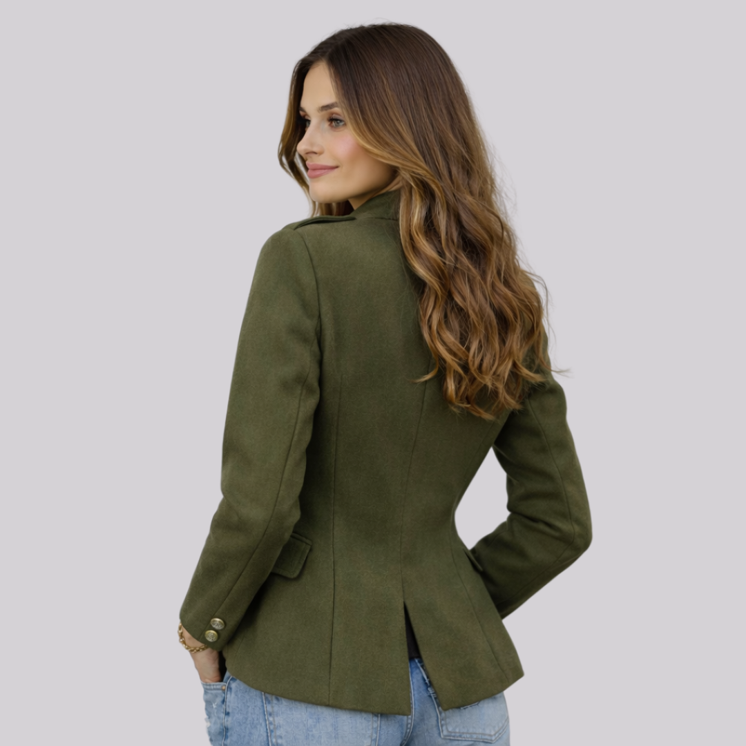 Vivienne Military Button Blazer – Green