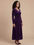 Textured Floral V-Neck Maxi Dress