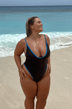 Mocha High-Leg Plunge Swimsuit