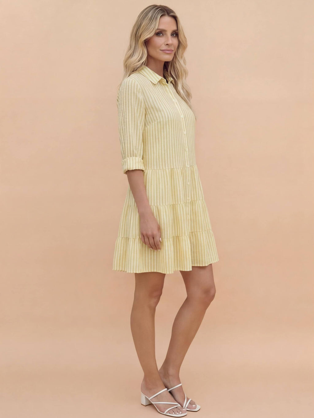 Striped Button-Front Summer Dress
