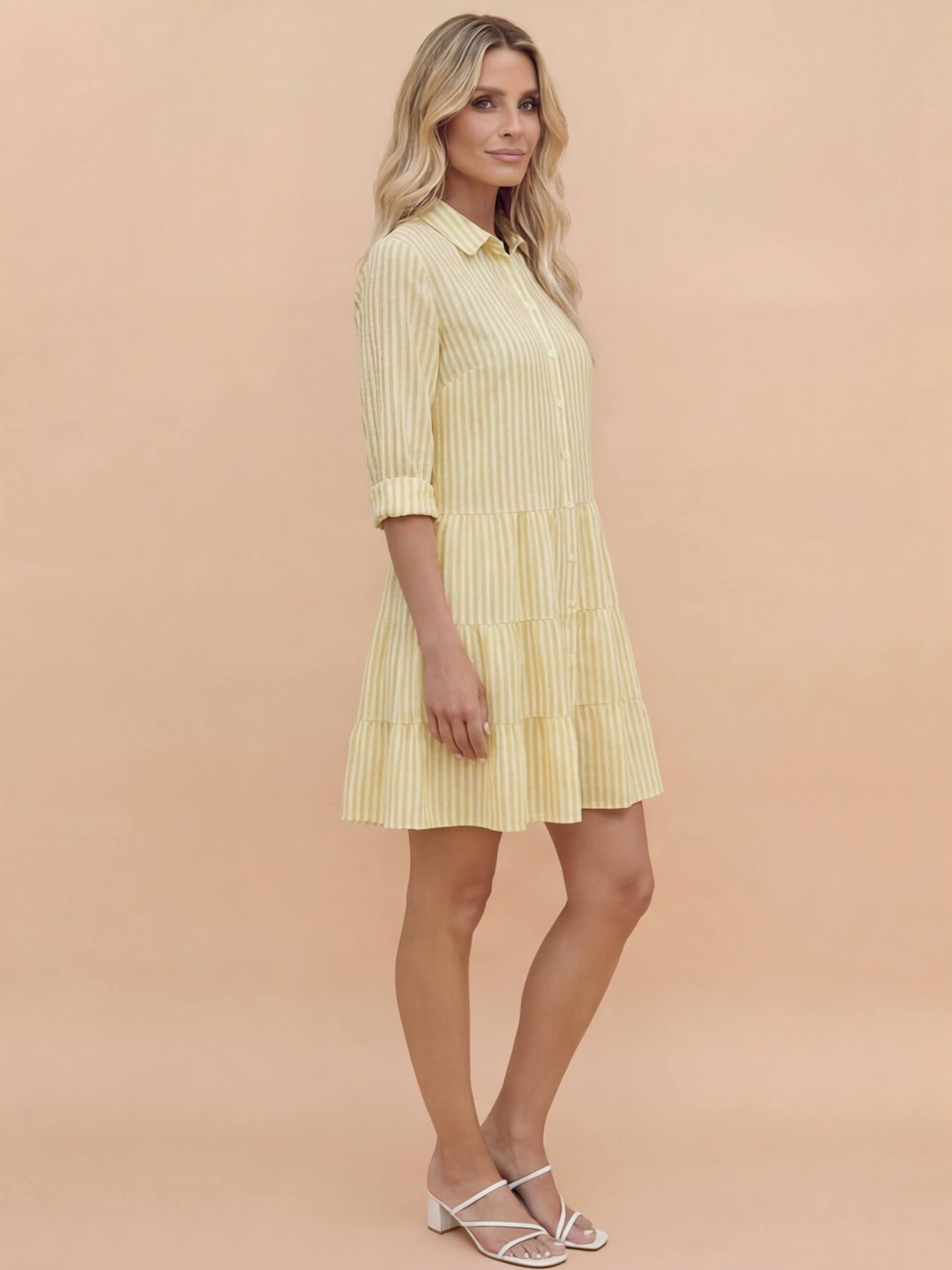 Striped Button-Front Summer Dress