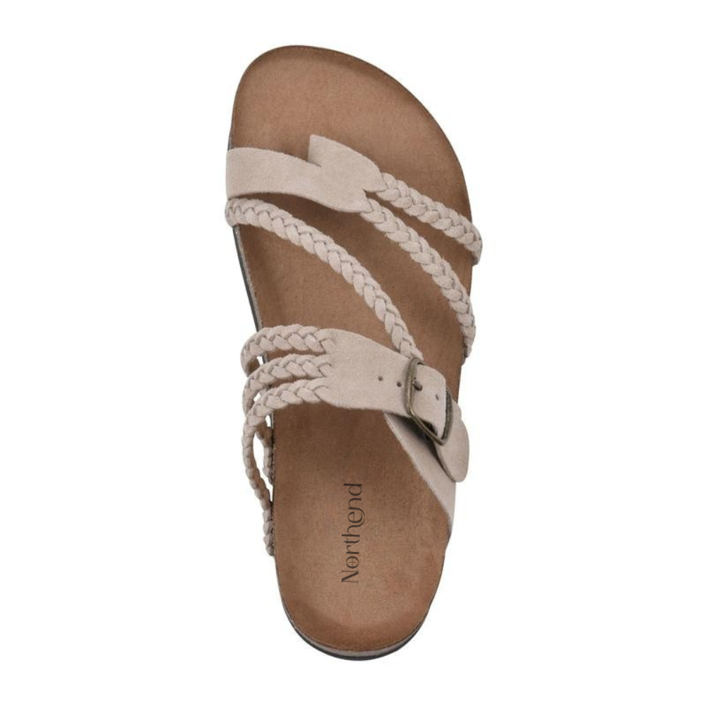 Hayleigh Braided Cork Sandals – Beige
