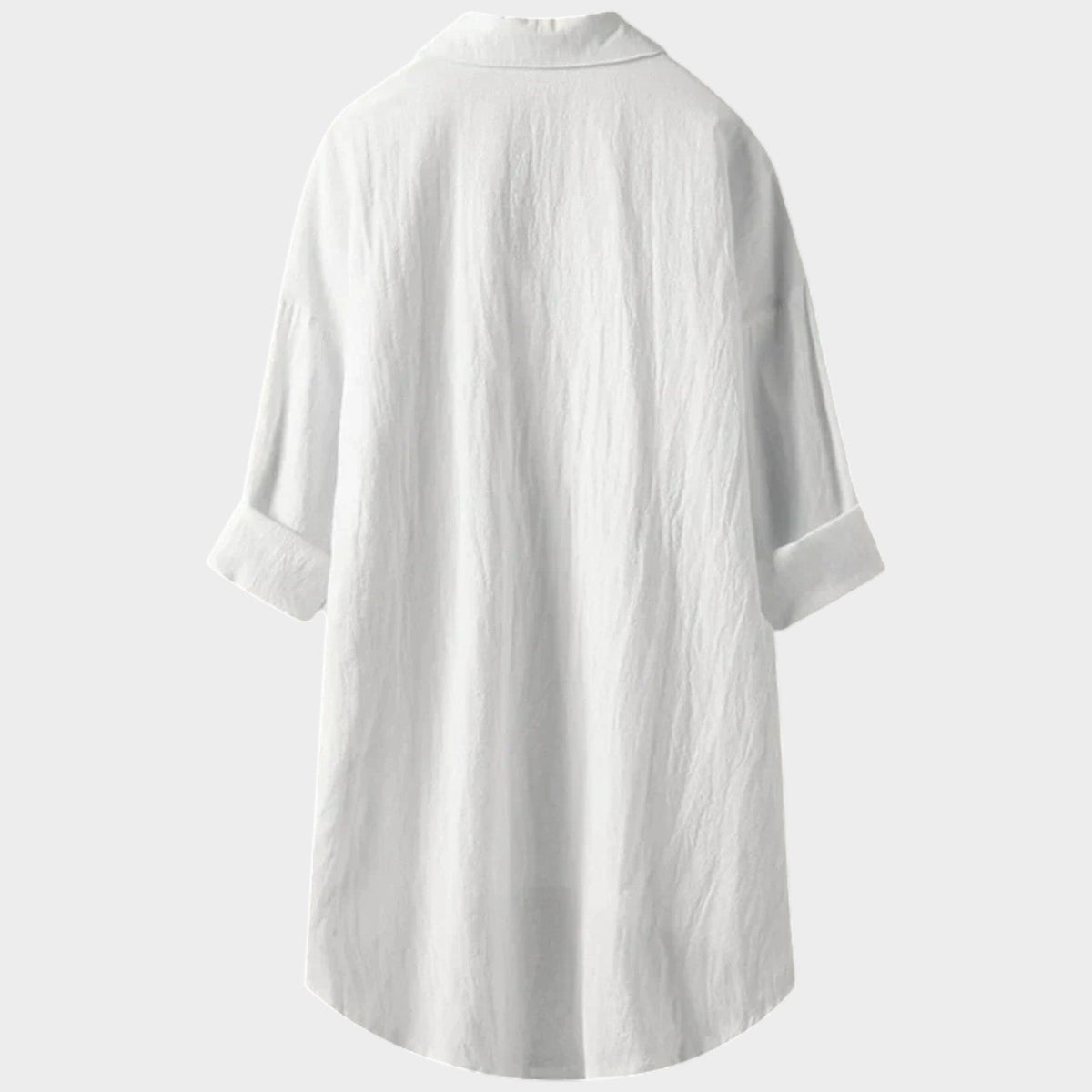 Maeve Long-Sleeve Button-Up Blouse in White by Aurelia Sun