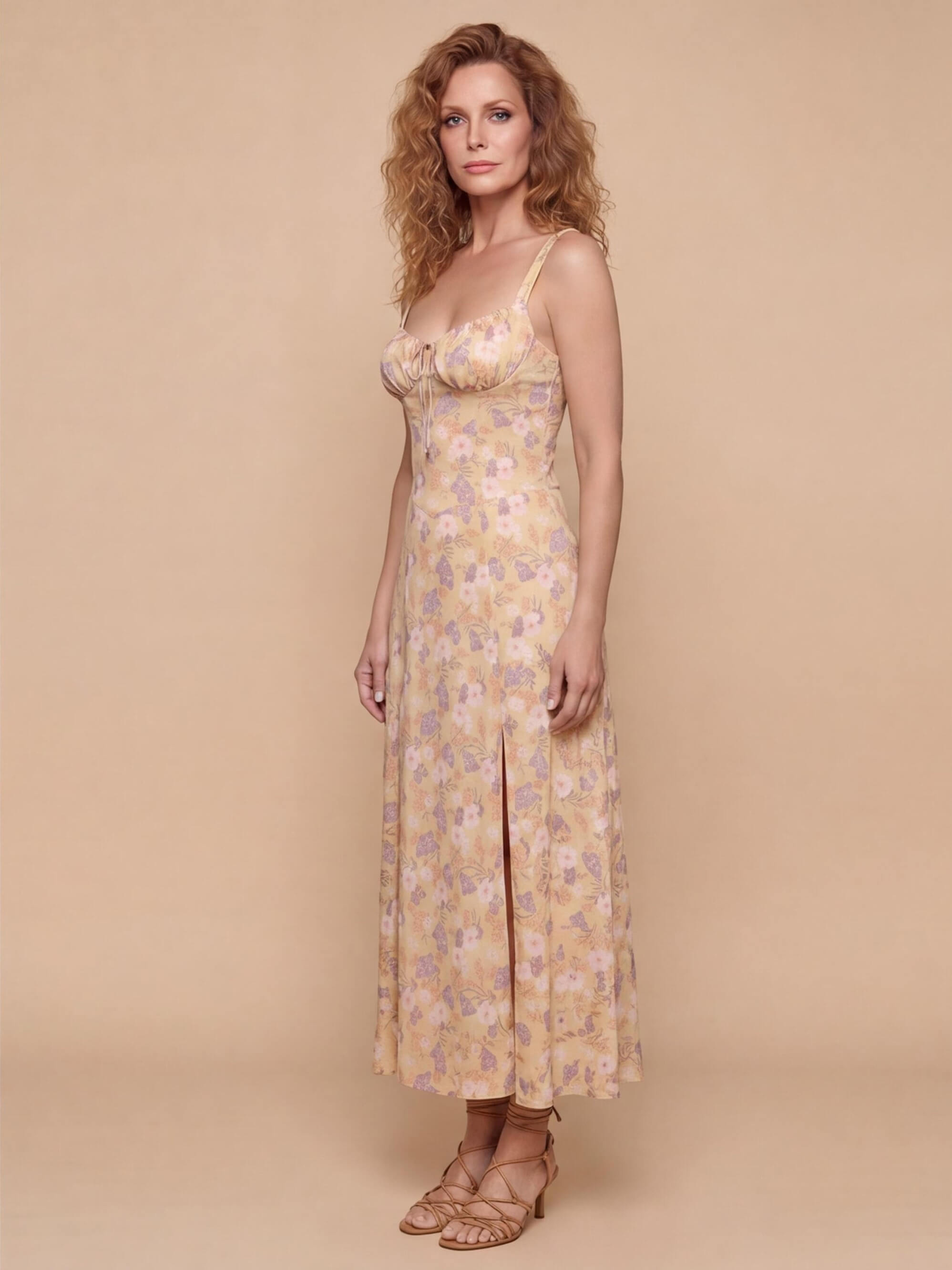 Floral Corset Midi Dress