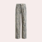 High-Waist Leopard Print Trousers