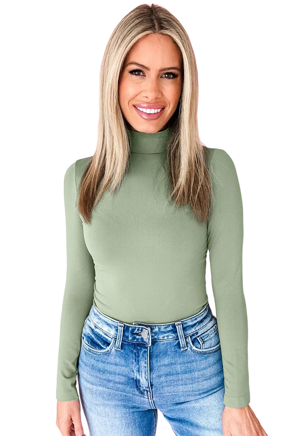 Women's High-Neck Long-Sleeve Top – Green Bay