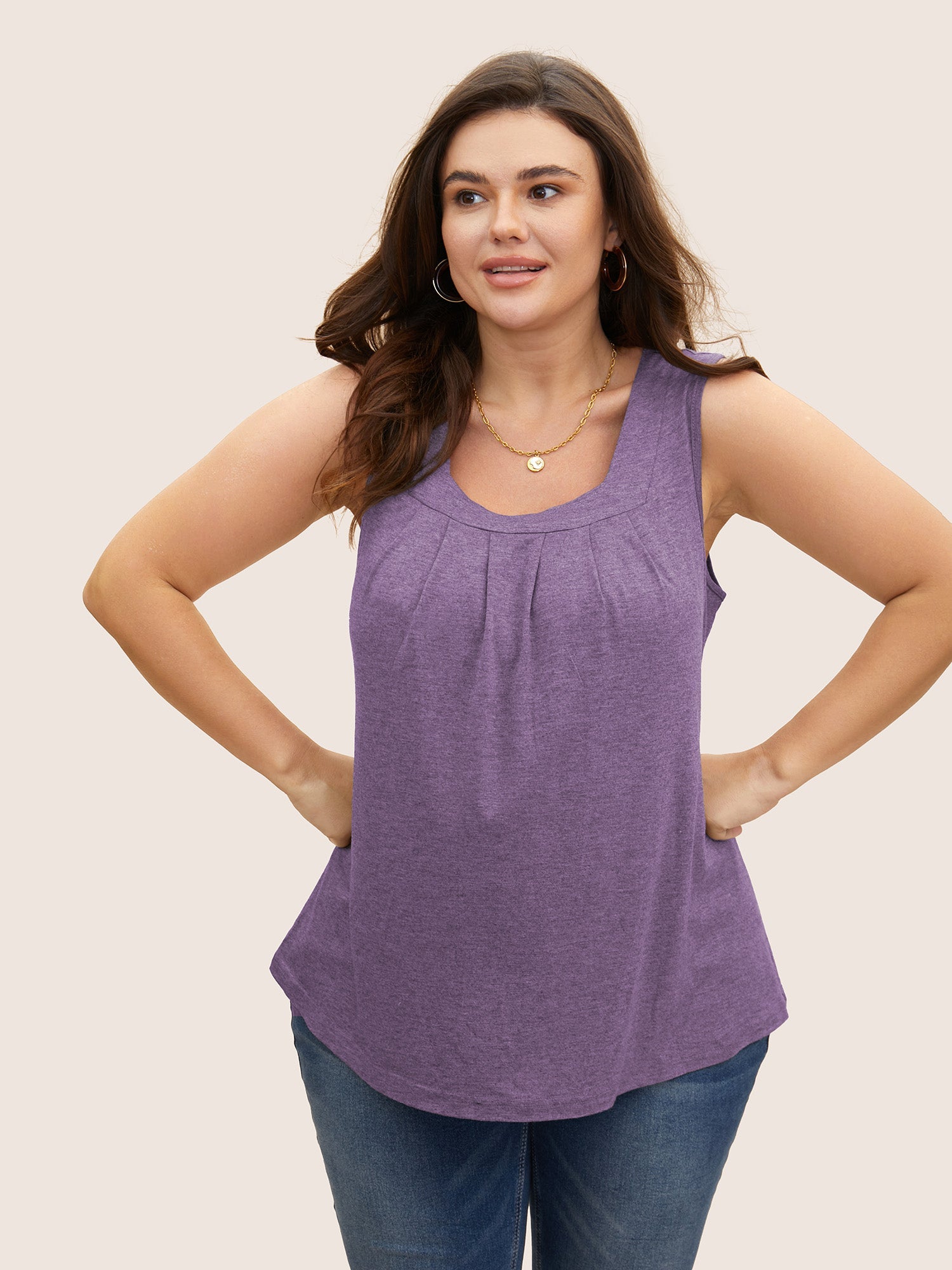 Plus Size Square-Neck Tank Top