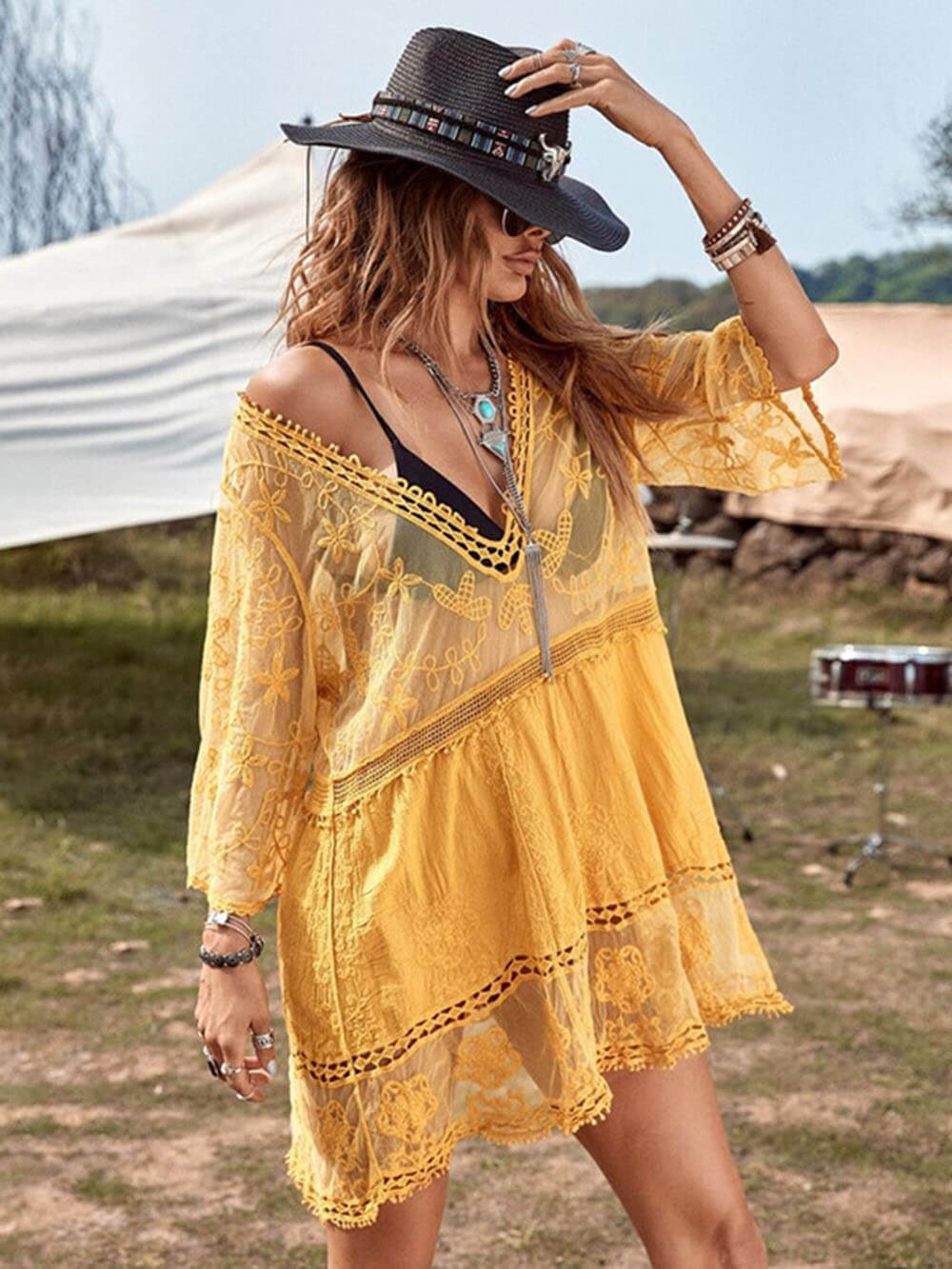 Solara Lace Beach Cover-Up – Green