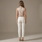 Women's Satin Sleeveless Blouse – Gold