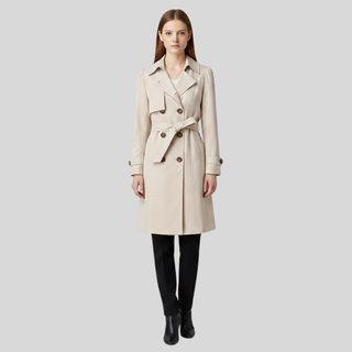 Emilia Button-Front Trench Coat