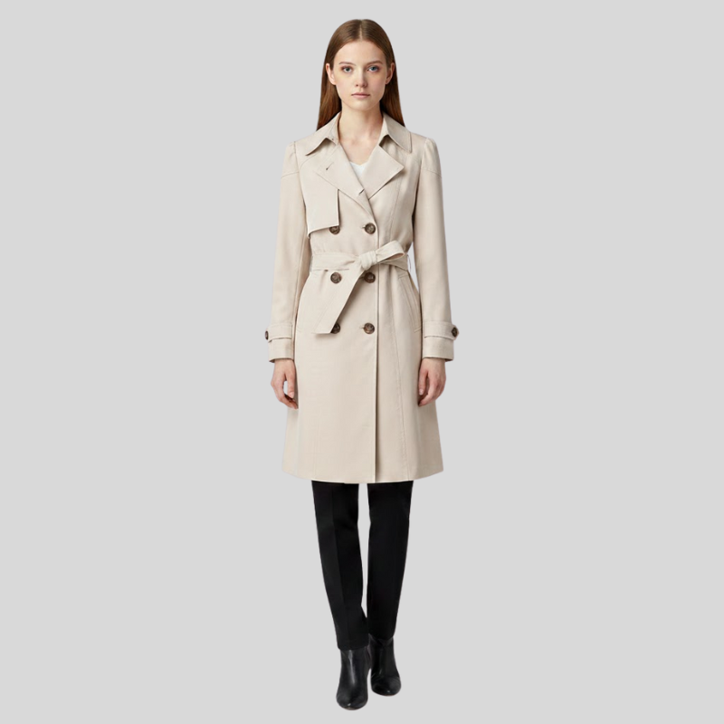 Women's Button-Front Trench Coat – Beige