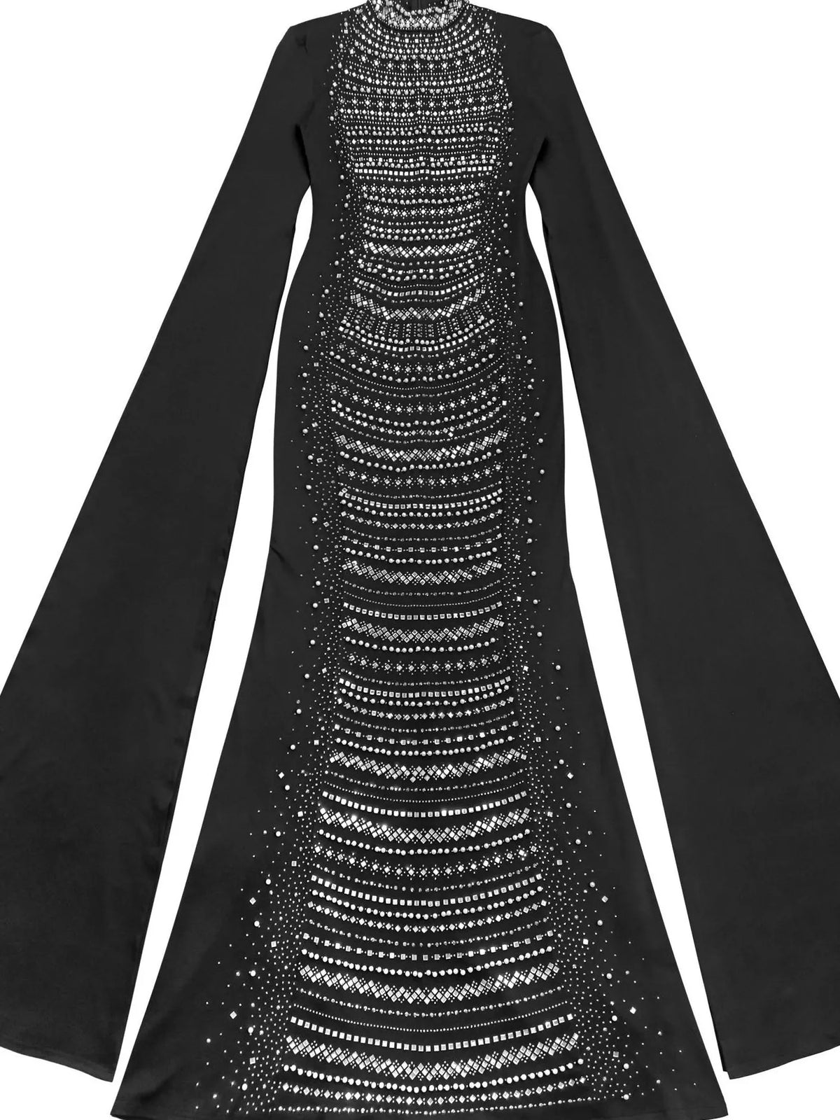 Women's Rhinestone Cape Maxi Dress