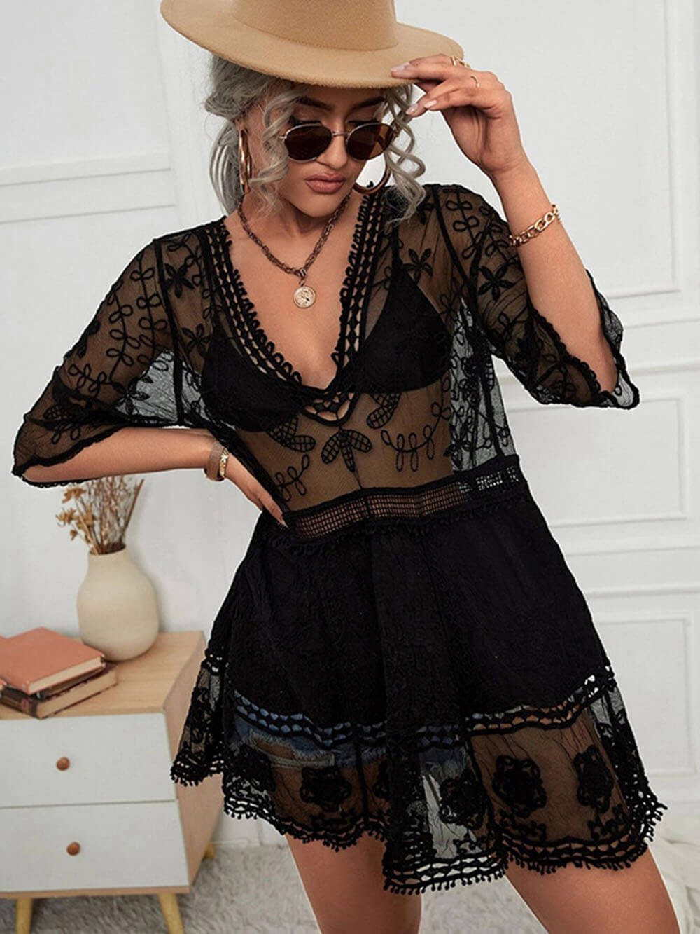Solara Lace Beach Cover-Up