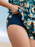 Plus Size Tropical Floral One-Piece Swimsuit